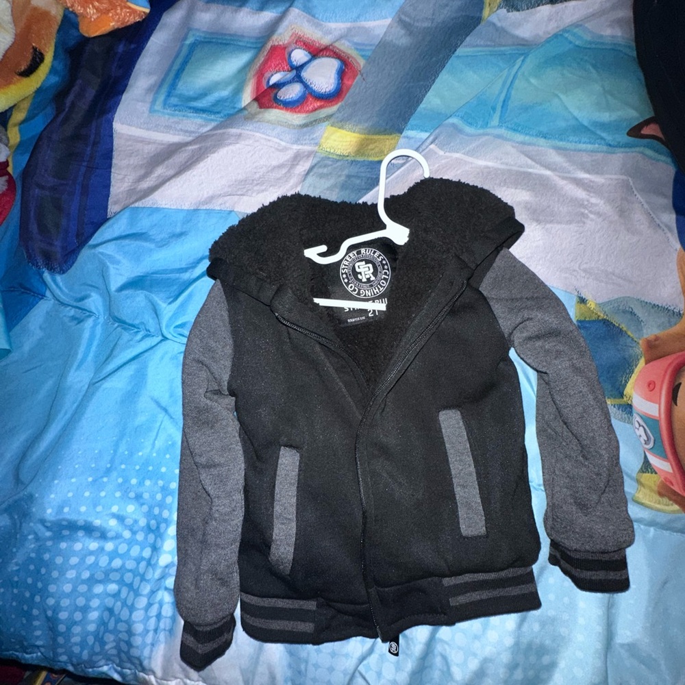Black and Gray Hooded Jacket